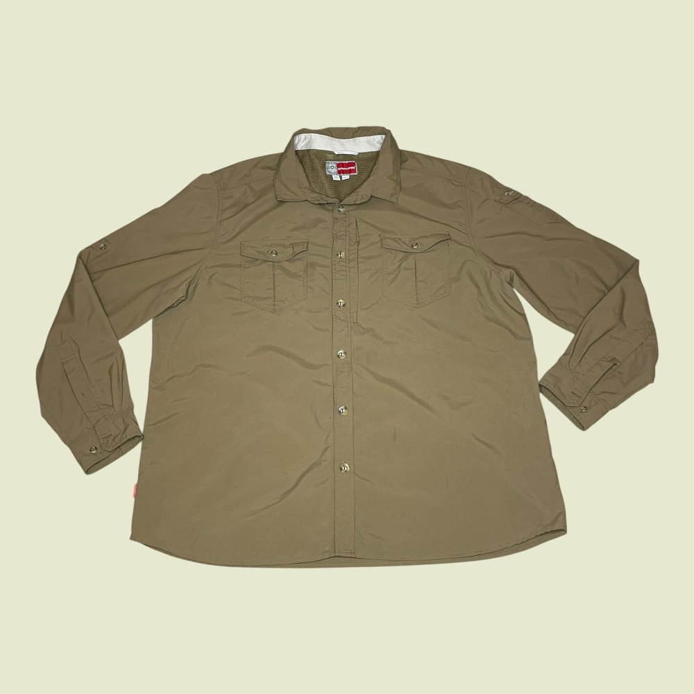 Craghoppers Insect Shield‎ Mens XXL Khaki Brown Outdoor Hiking Button Down Shirt